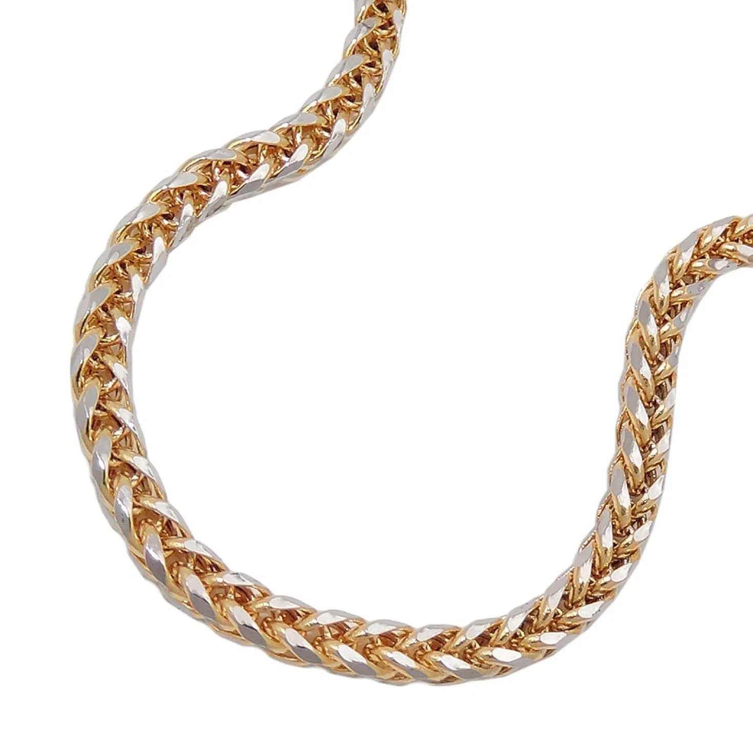 2,4mm Armband Zopfkette Armkette Armschmuck 585 Gold Gelbgold rhodiniert 19cm