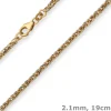 2,1mm Armband Zopfkette Goldarmband Armschmuck aus 585 Gold gelb/weiß 19cm