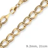 9,2mm Armband Zwillingspanzerkette Armschmuck aus 585 Gold Gelbgold 21cm