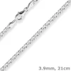 3,9mm Armband Zwillingspanzerkette Silberarmband Armschmuck aus 925 Silber 21cm