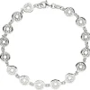 7,5mm Armkette Armband aus runden Gliedern mit Ornament Muster, 925 Silber, 19cm