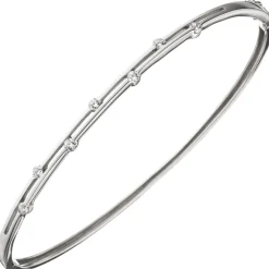 3,5mm Armreif Armband Armschmuck aus 925 Silber mit 7 Zirkonia schmal dünn