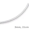 3mm Armreif Omega-Armband Armschmuck flach 750 Gold Weißgold Armkette 21cm