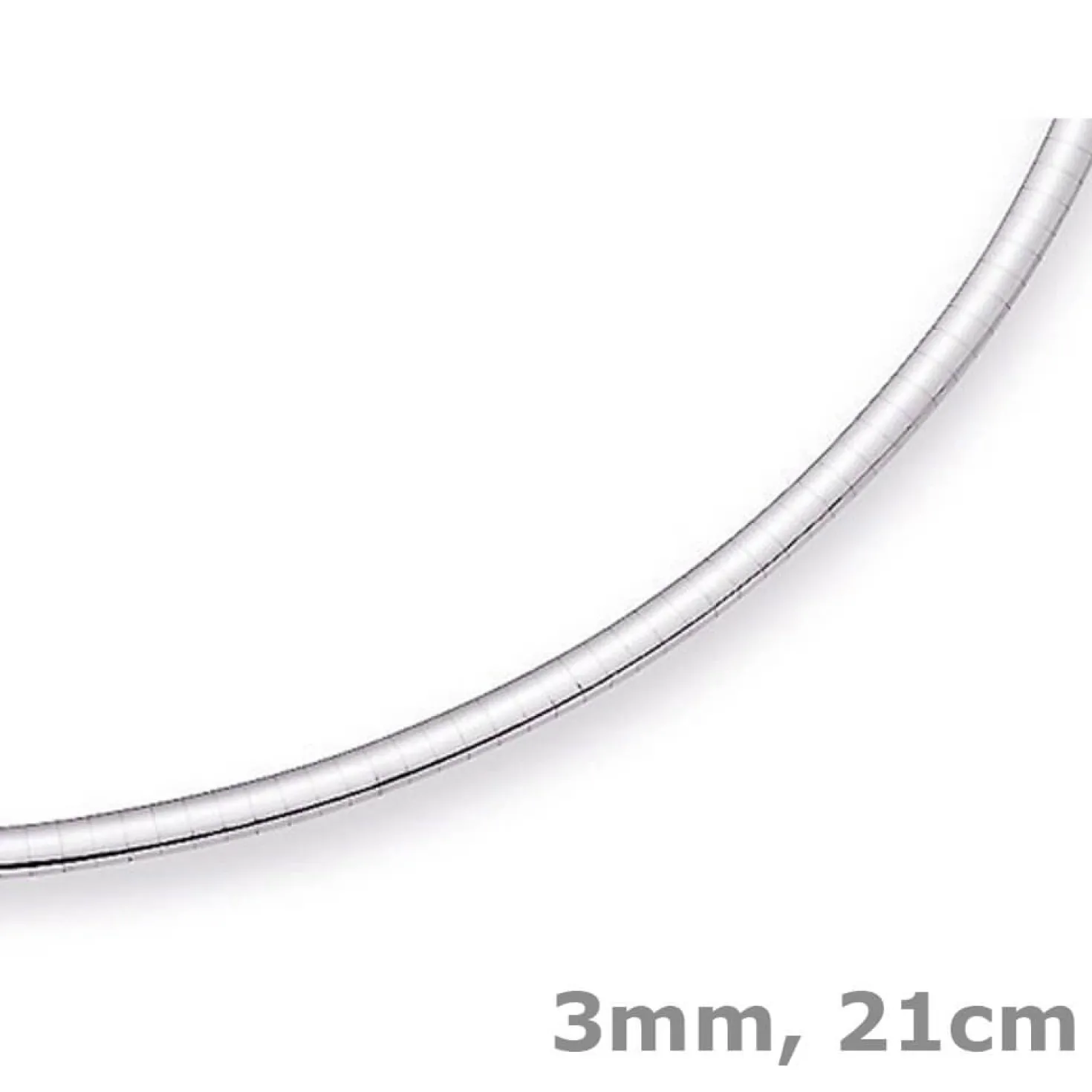 3mm Armreif Omega-Armband Armschmuck flach 750 Gold Weißgold Armkette 21cm