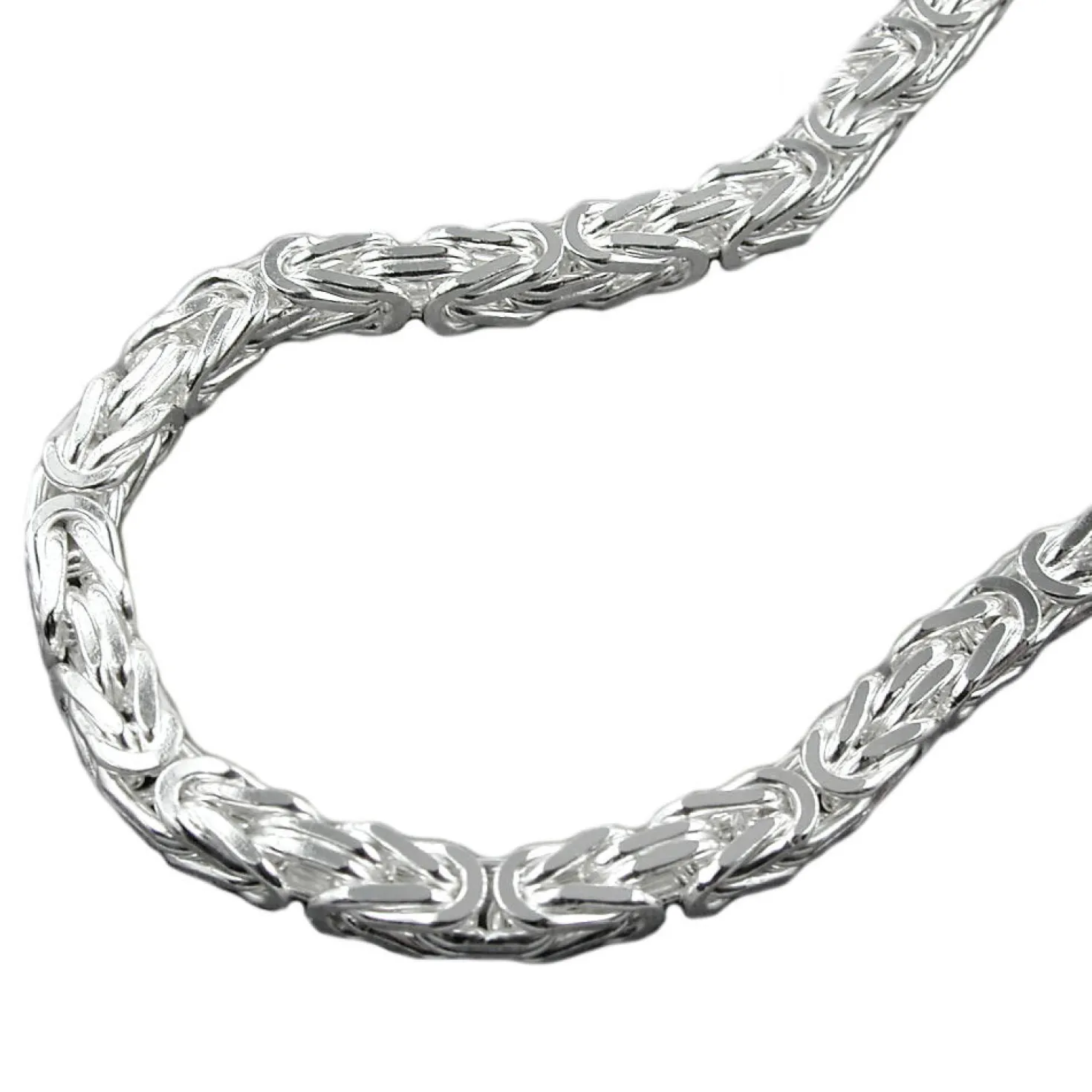 4mm Armschmuck Armband Armkette Königskette aus 925 Massiv Silber Unisex 19cm