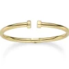 4mm Armspange offener Armreif aus 750 Gold Gelbgold 59x47mm glänzend aufklappbar