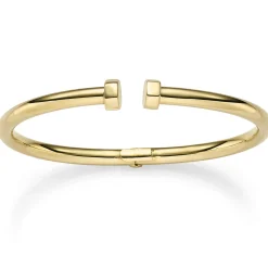 4mm Armspange offener Armreif aus 750 Gold Gelbgold 59x47mm glänzend aufklappbar