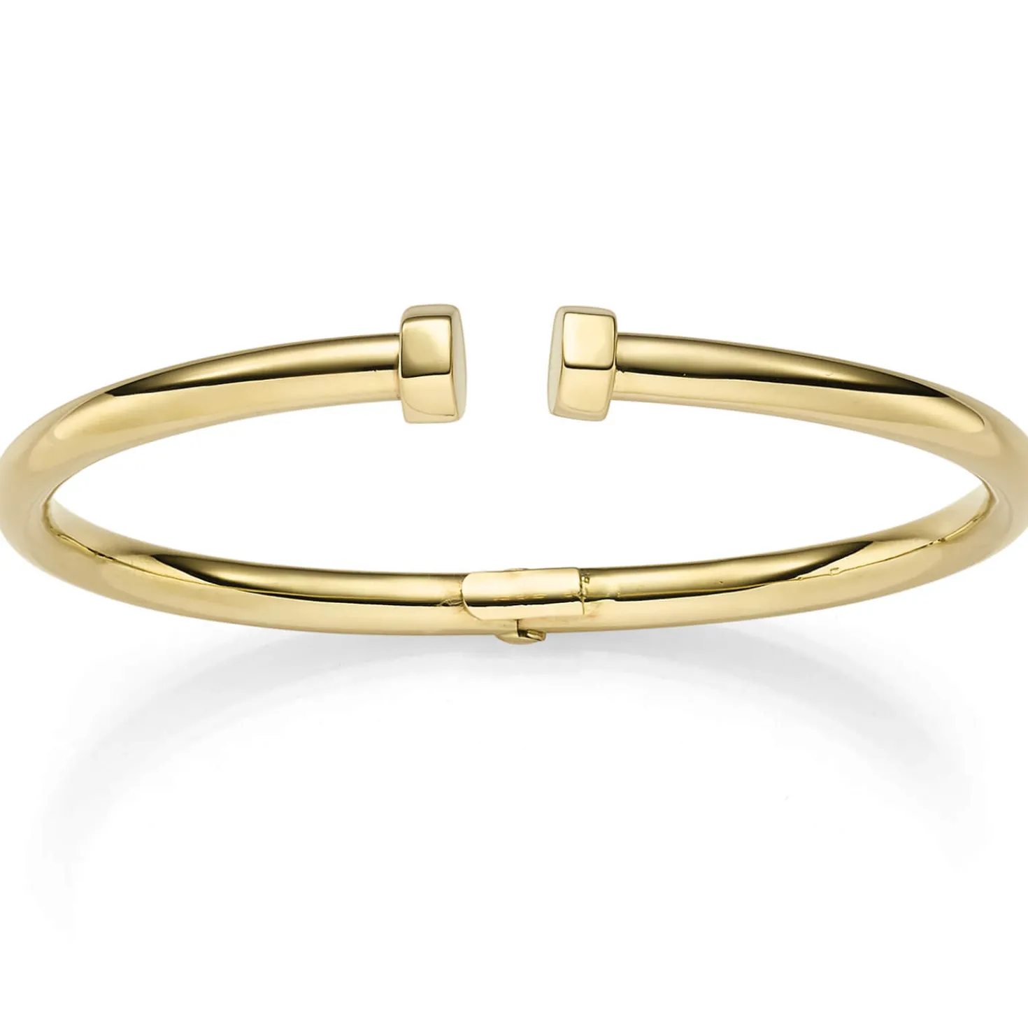 4mm Armspange offener Armreif aus 750 Gold Gelbgold 59x47mm glänzend aufklappbar