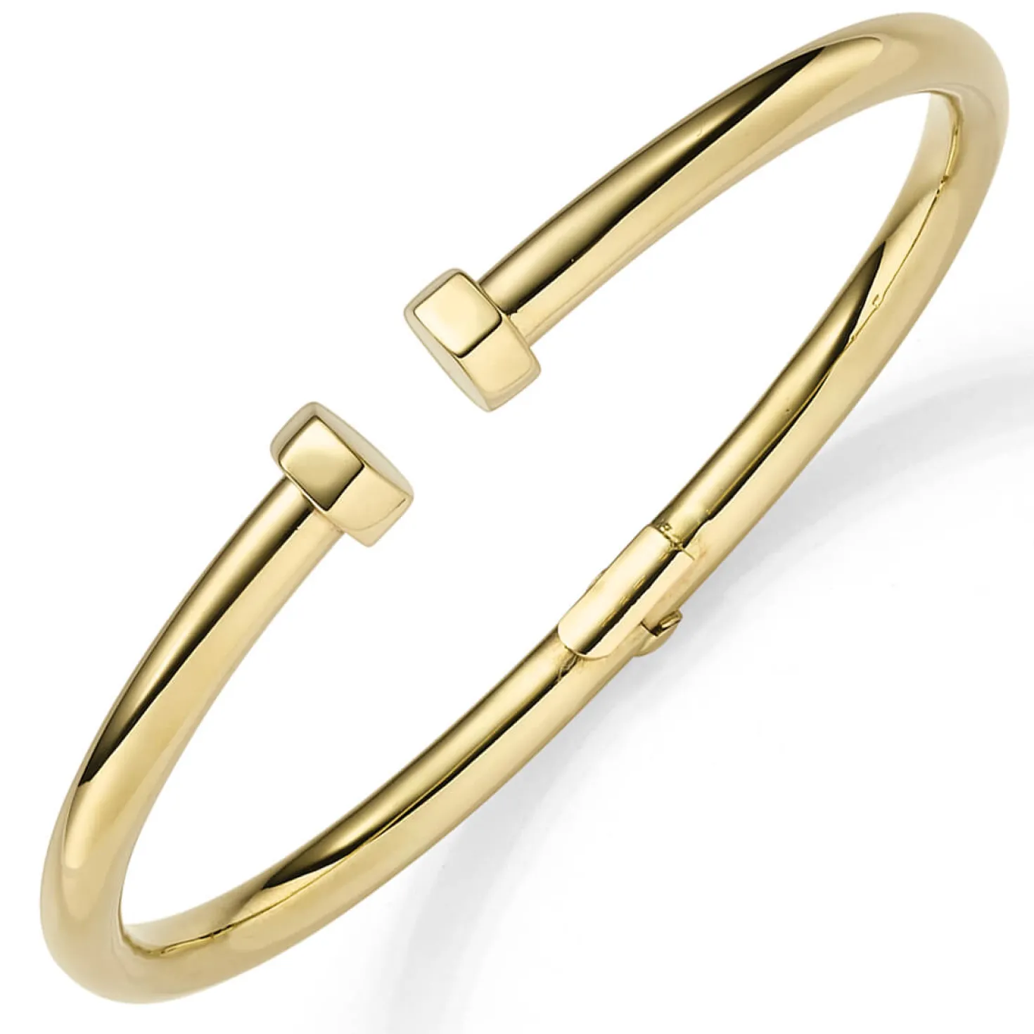 4mm Armspange offener Armreif aus 750 Gold Gelbgold 59x47mm glänzend aufklappbar