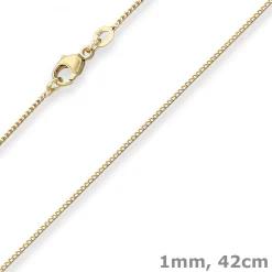 1mm Bingokette Goldkette Collier Halskette aus 585 Gold Gelbgold 42cm