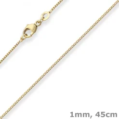 1mm Bingokette Goldkette Collier Halskette aus 333 Gold Gelbgold 45cm