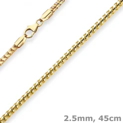 2,5mm Bingokette Goldkette Collier Halskette aus 375 Gold Gelbgold 45cm