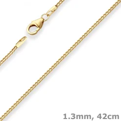 1,3mm Bingokette Goldkette Collier Halskette aus 585 Gold Gelbgold 42cm