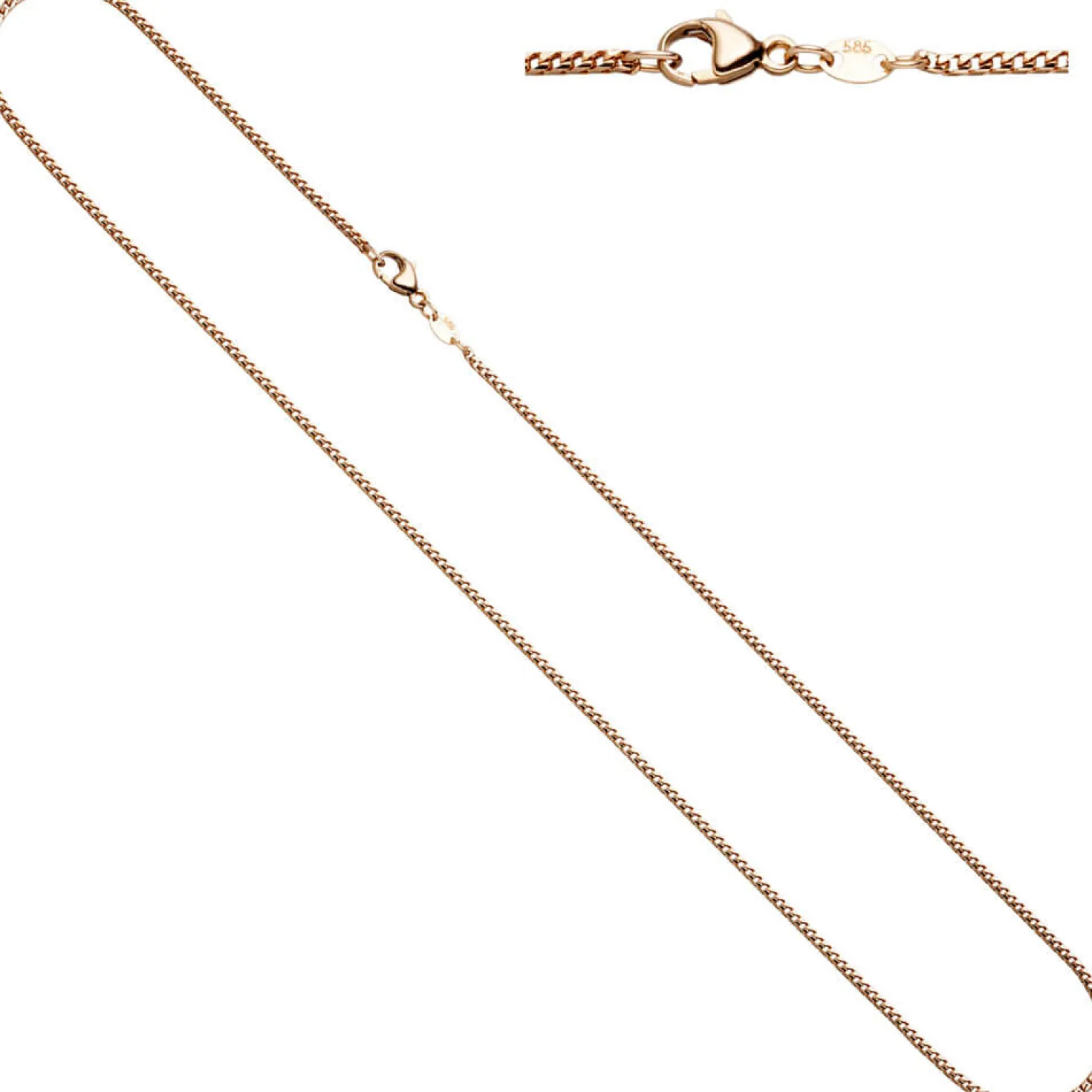 1,5mm Bingokette Halskette Collier Goldkette Kette 585 Gold Rotgold 42cm