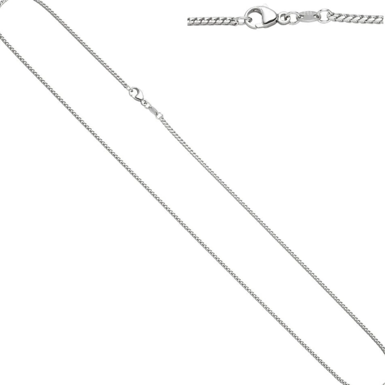 1,5mm Bingokette Kette Halskette Collier aus 585 Gold Weißgold 45cm