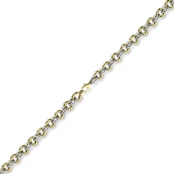 10mm breite Phantasiekette Halskette Collier aus 585 Gold gelb/weiß 50cm