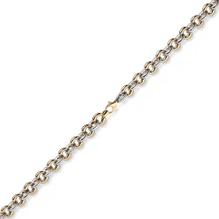 10mm breites Armband Phantasiekette Armschmuck aus 585 Gold weiß/rot 19cm