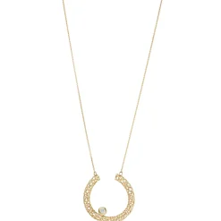 0,7mm Collier Ankerkette Anhänger mit Diamant 0.06Ct 750 Gelbgold 42-45cm