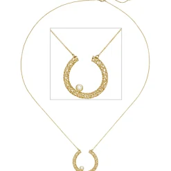 0,7mm Collier Ankerkette Anhänger mit Diamant 0.06Ct 750 Gelbgold 42-45cm