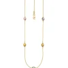 0,8mm Collier Ankerkette Blautopas Amethysten Citrinen 585 Gold Gelbgold 42-45cm