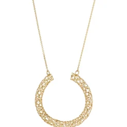 0,7mm Collier Ankerkette mit Anhänger geflochten, 750 Gold Gelbgold, 42-45cm