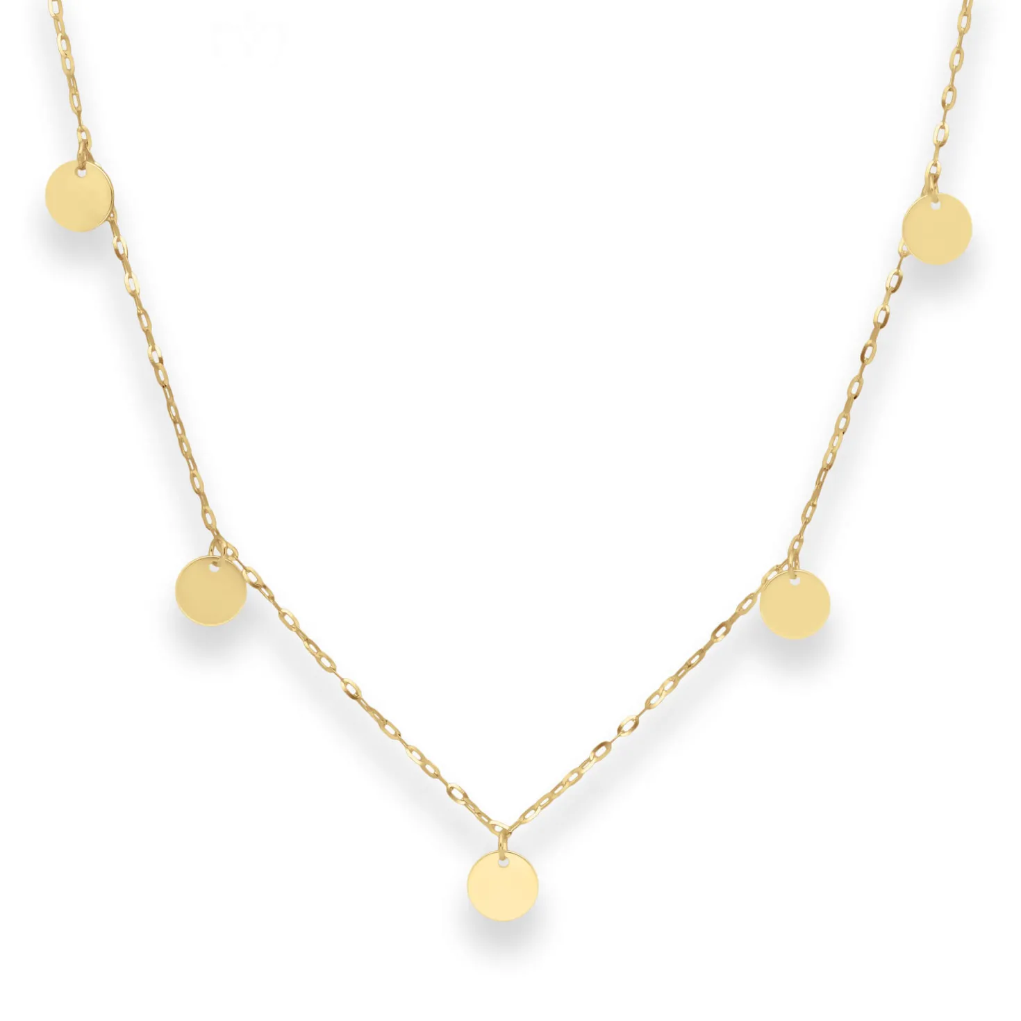 1,5mm Collier Ankerkette mit Gravurplatten rund flach 585 Gold Gelbgold 38-43cm