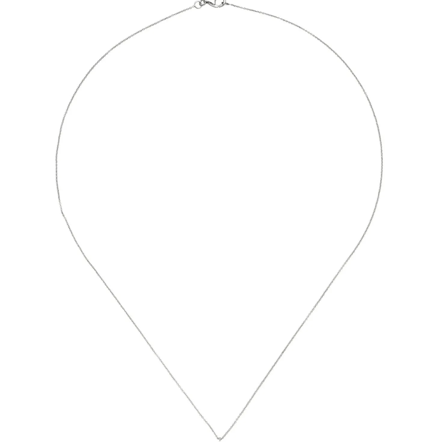 2,5mm Collier Ankerkette mit Solitär Diamant 0.07Ct W/SI 585 Gold Weißgold 45cm