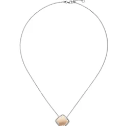 1,3mm Collier Ankerkette, Quadrat mit Zirkonia, 375 Gold Weißgold Rotgold, 45cm