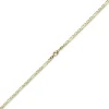 3,5mm Collier diamantierte Figaro-Kette aus 585 Gold Gelbgold Halsschmuck, 50cm