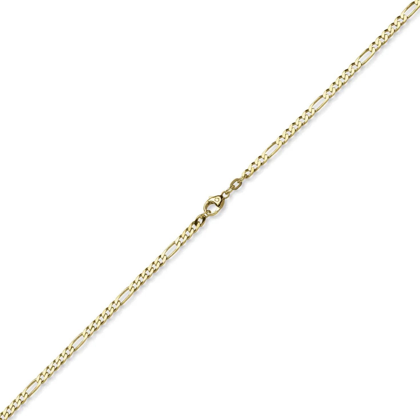 3,5mm Collier diamantierte Figaro-Kette aus 585 Gold Gelbgold Halsschmuck, 45cm