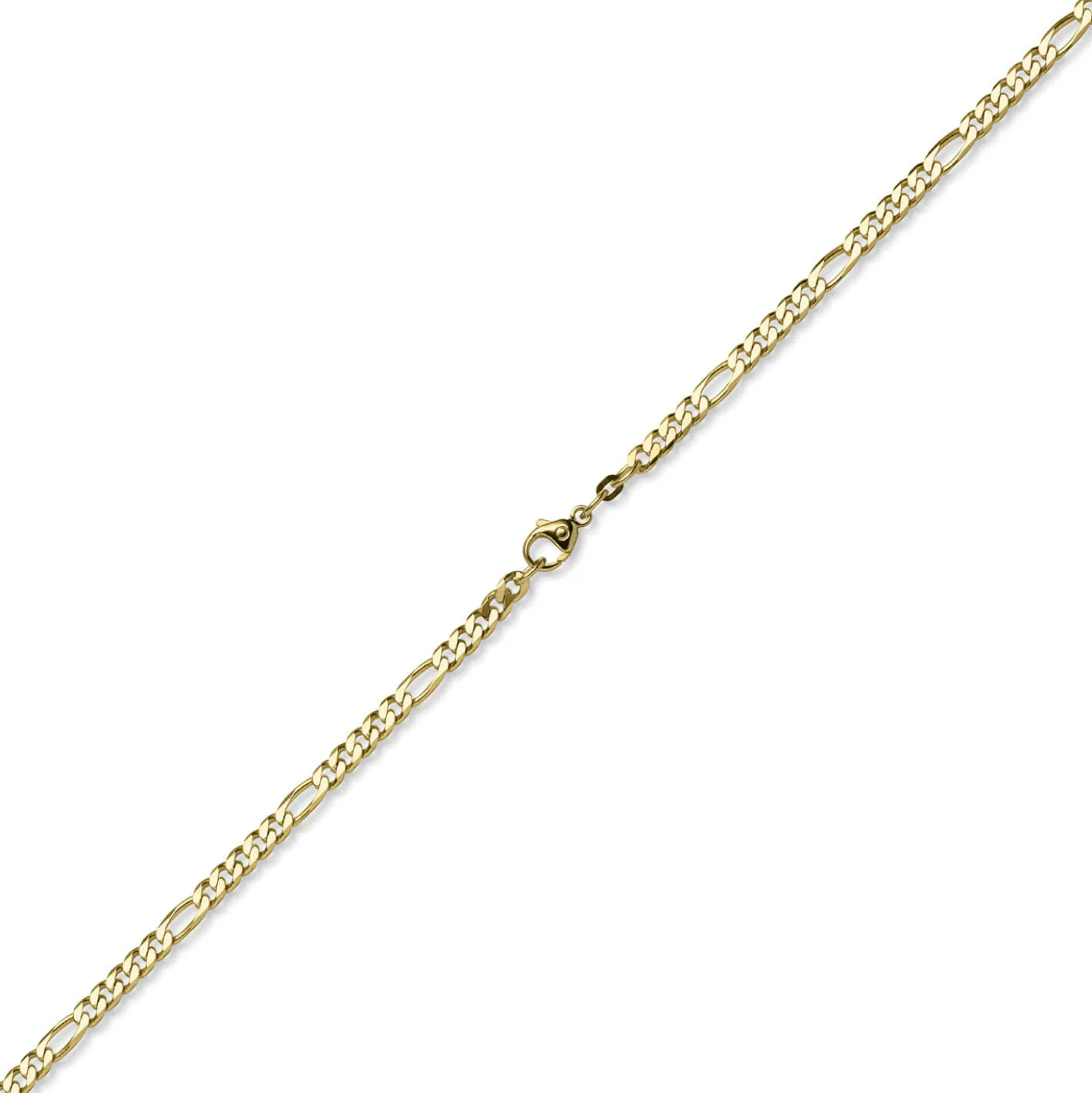 4,5mm Collier diamantierte Figarokette aus 585 Gold Gelbgold Halsschmuck, 45cm