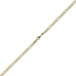 4,5mm Collier diamantierte Figarokette aus 585 Gold Gelbgold Halsschmuck, 50cm