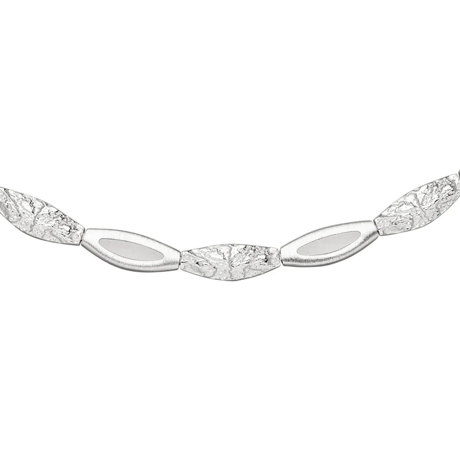 6,2mm Collier Halskette aus 925 Silber mattiert & gehämmert 45cm Halsschmuck