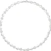 7,7mm Collier Halskette aus 925 Silber mattiert & gehämmert 45cm Halsschmuck