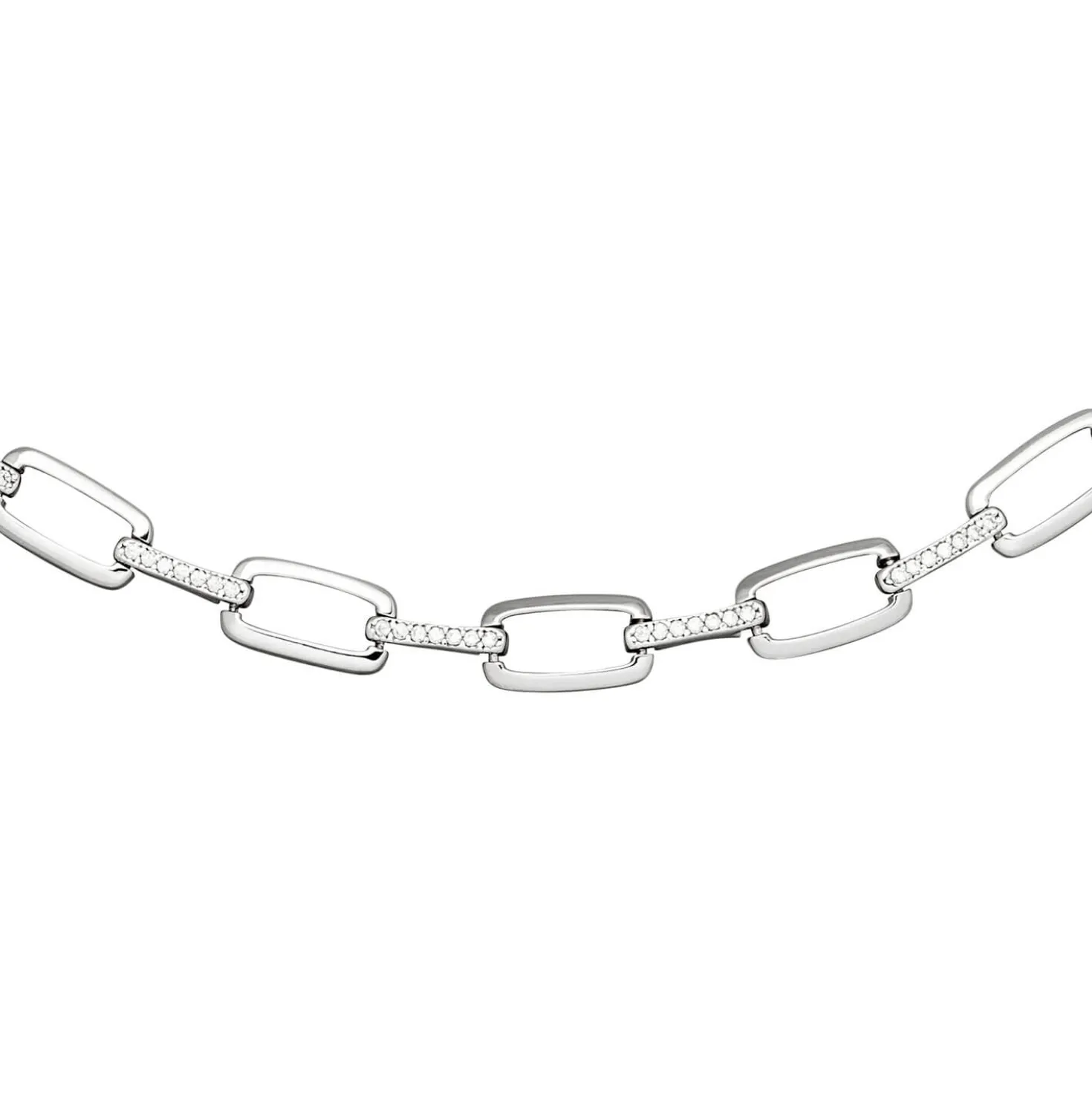 7,1mm Collier Halskette aus 925 Silber mit 154 weißen Zirkonia 45cm Halsschmuck