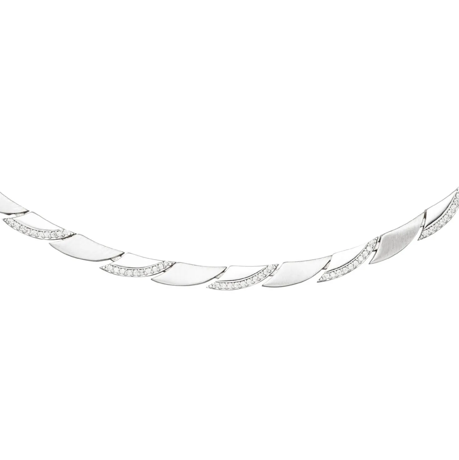 4,6mm Collier Halskette aus 925 Silber mit 210 Zirkonia 45cm Halsschmuck Damen