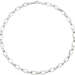 8mm Collier Halskette aus 925 Silber teilmatt mit 144 Zirkonia 45cm Halsschmuck