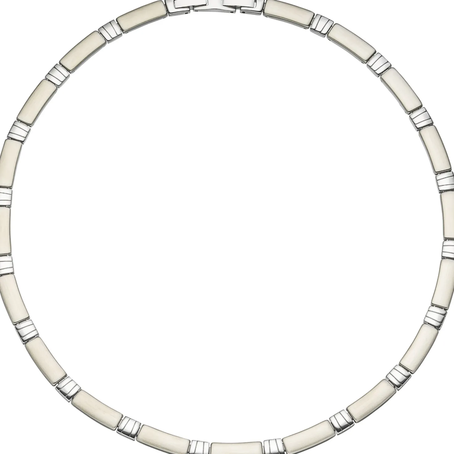6,4mm Collier Halskette Halsreif Halsschmuck, teilmattiert, Edelstahl, 47cm