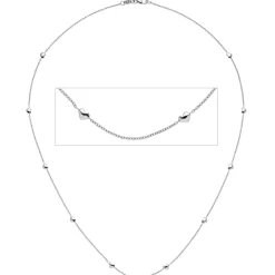 1,1mm Collier Halskette Halsschmuck mit Herzchen aus 585 Gold Weißgold, 45cm