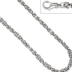 7,2mm Collier Halskette Königs-Erbskette aus echtem 925 Silber rhodiniert, 50cm