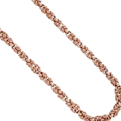 7,2mm Collier Halskette Königs-Erbskette aus 925 Silber Rotgold vergoldet, 50cm