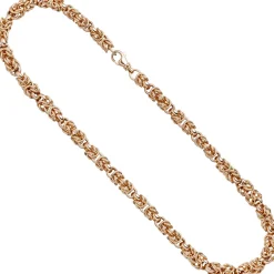 7,2mm Collier Halskette Königs-Erbskette aus 925 Silber Rotgold vergoldet, 50cm