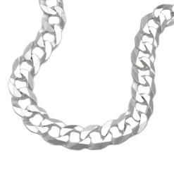 6,8mm Collier Halskette Panzerkette, flach, 925 Silber, Unisex, 50cm
