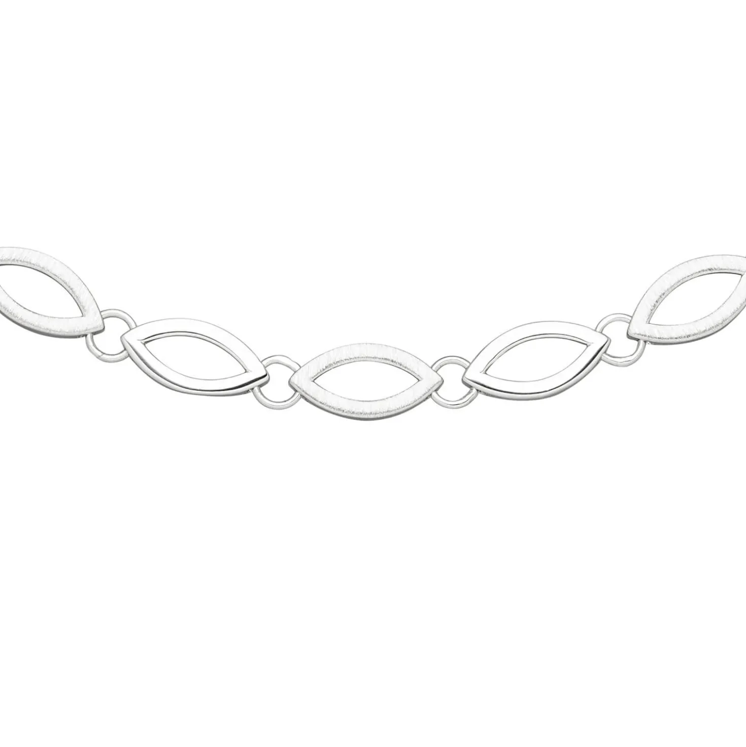 7,7mm Collier Halskette 925 Silber teilmattiert & rhodiniert 45cm Halsschmuck