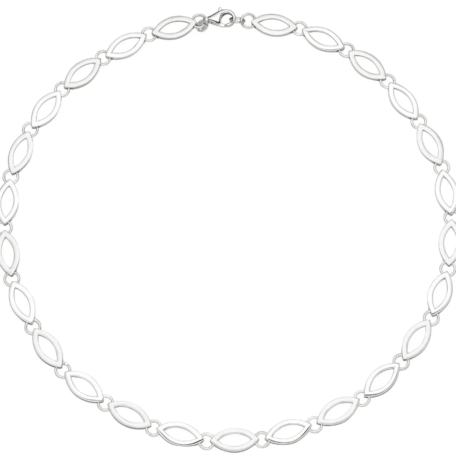 7,7mm Collier Halskette 925 Silber teilmattiert & rhodiniert 45cm Halsschmuck