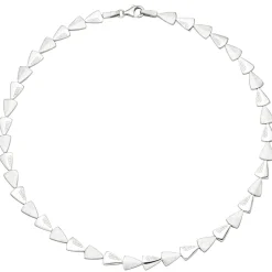 7,9mm Collier Halskette 925 Silber teilmatt mit 120 Zirkonia 45cm Halsschmuck