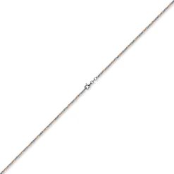 1,8mm Collier Kugelkette aus 585 Gold Weißgold Rotgold bicolor Halsschmuck, 45cm