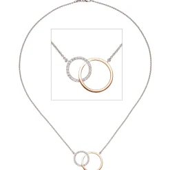 1,5mm Collier mit 25 Diamanten 0.25Ct 585 Gold Weißgold Rotgold 42cm