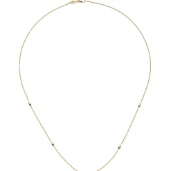 1,1mm Collier Rundankerkette kleinen spitz ovalen Oliven, 585 Gold Gelbgold 45cm