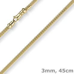 3mm Collier runde Himbeer-Kette aus 585 Gold Gelbgold Halsschmuck Halskette 45cm